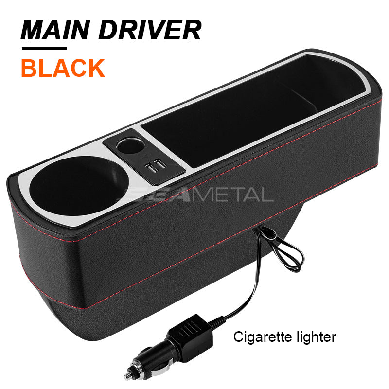 Car Seat Gap Storage Box 12V USB Wireless Charging Phone Interior Auto Seat  Crevice Organizer - Cigarette lighter black right