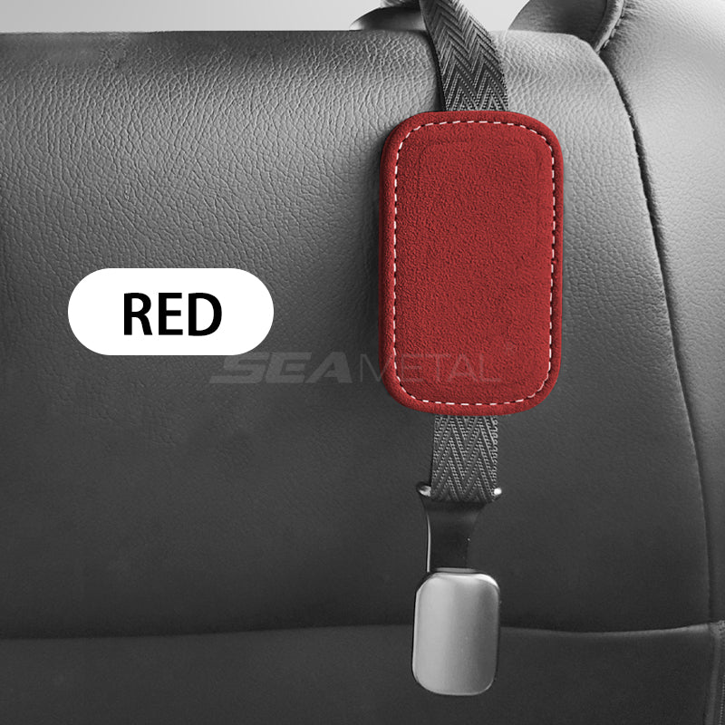 1Pc Auto Car Headrest Hooks Multi-function Seat Back Hook Car Phone Mount  Holder PU Leather + Metal Seat Back Hanger Clips for Bags, Umbrellas - Red  Wholesale