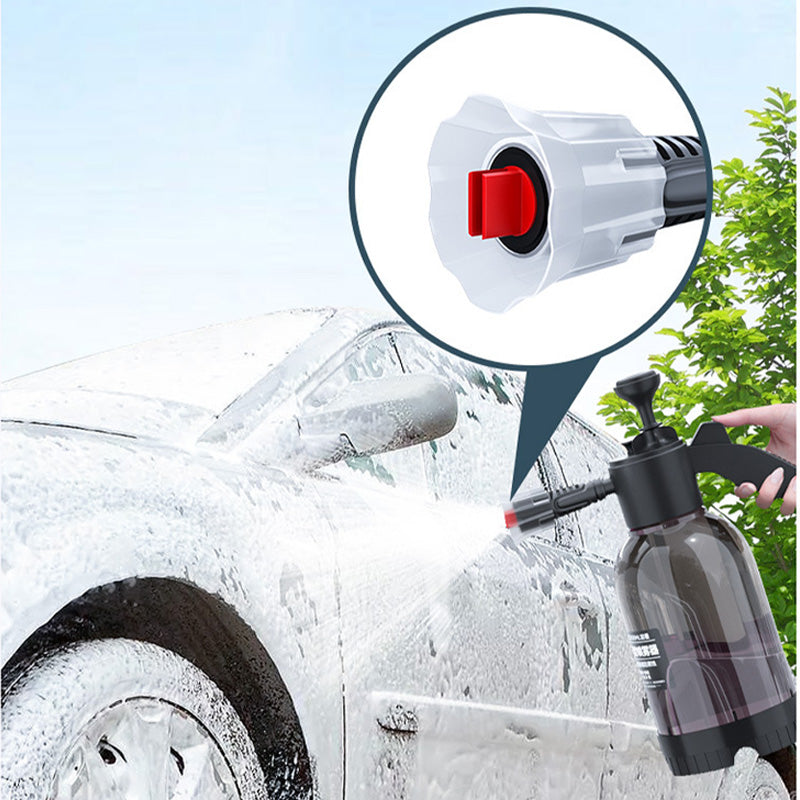 1pc 2l Handheld Air Pressure Car Wash Foam Spray Bottle, Fan