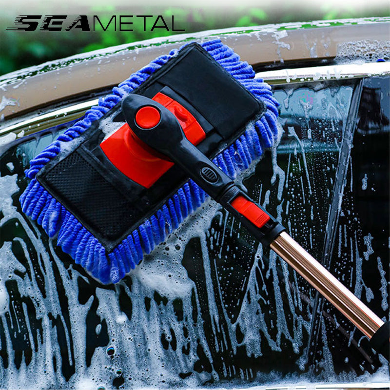2 In 1 Microfiber Car Wash Mop Mitt With 45 Aluminum Alloy Long  Handle,chenille Car Cleaning Kit Brush Duster With Scratch Free For Washing  Car/truck