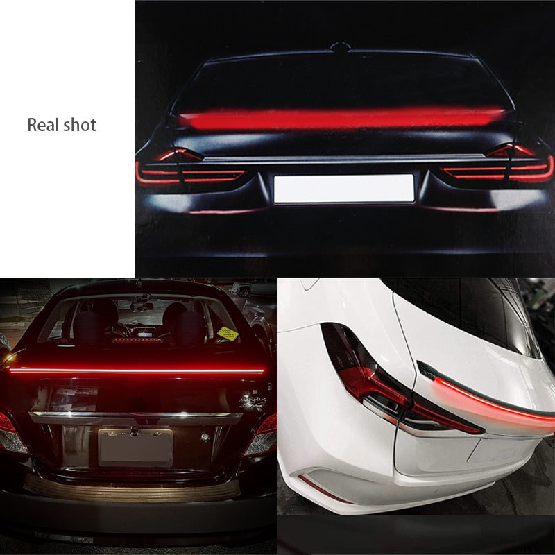 Universal Spoiler Led Light Carbon Fiber Car Auto Driving Brake Tail Rear  Lamp