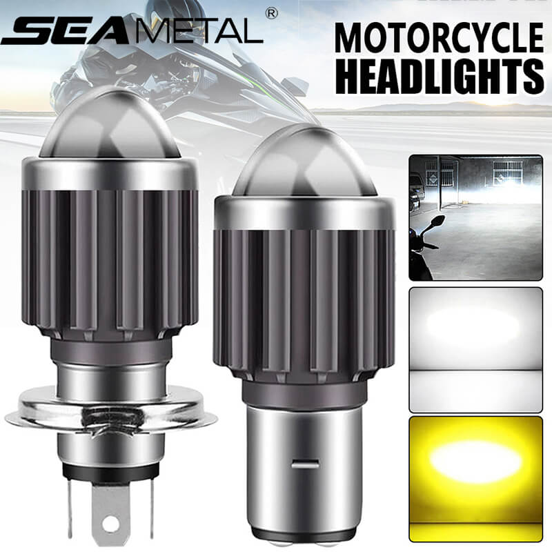 10000Lm H4 LED BA20D LED Motorcycle Headlight Bulbs CSP Lens White Yellow  Lamp