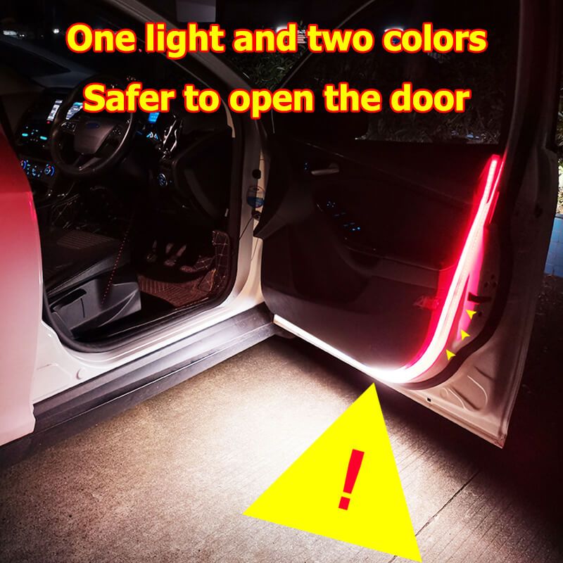 1Pair Car Door Open Warning Lamp Flowing Flashing LED Lights Strip  Accessories