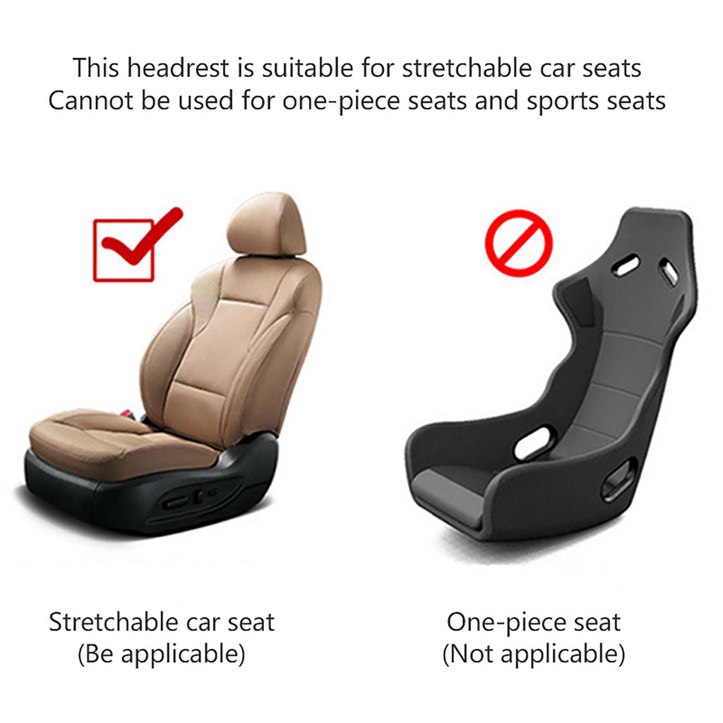 1x Black Leather Car Seat Neck Pillow Auto Memory Foam Headrest Travel  Cushion