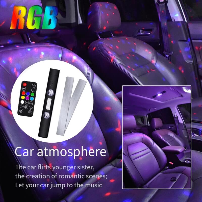 RGB Wireless LED Car Interior Ambient Light Roof Atmosphere Lamp Remote  Control
