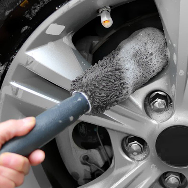 Car Microfiber Wheel Tire Rim Brush Car Wash Cleaner Plastic Handle for Car  Wash Car Cleaning Accessories Sponges, Cloths & Bru - AliExpress