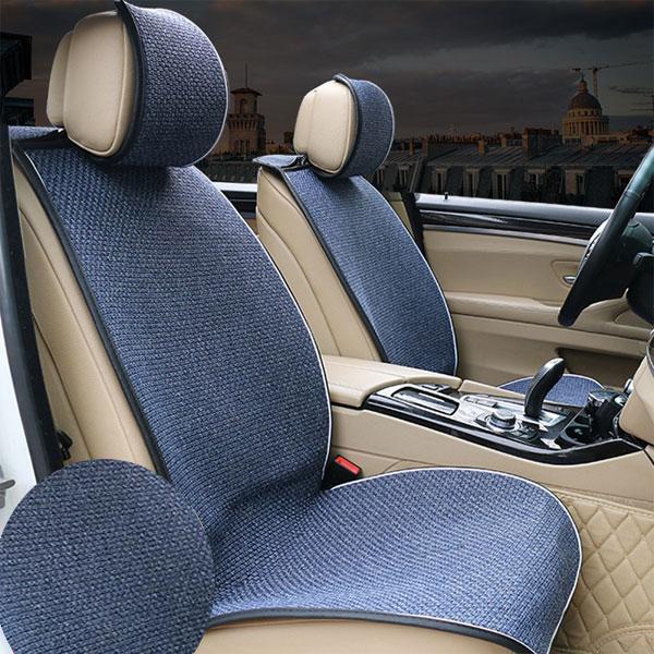 Flax Car Seat Cover Four Seasons Front Rear Linen Fabric Cushion Breathable  Protector Mat Pad Auto accessories Universal Size