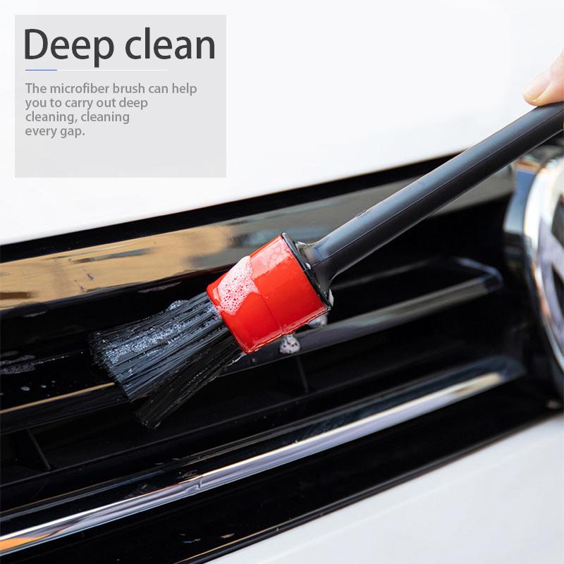 5pcs Car Detailing Brushes Set, Boars Hair Auto Car Detail Brush