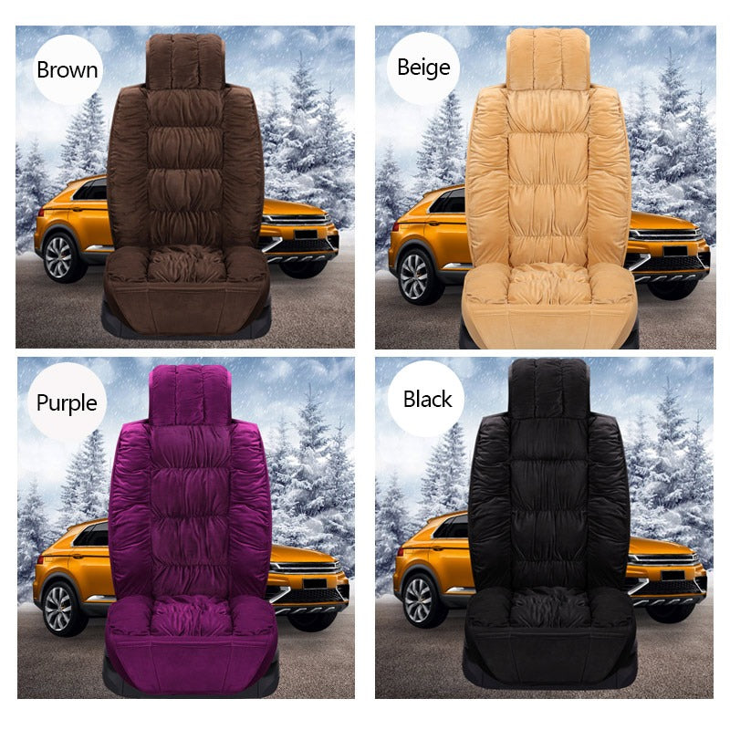 Luxury Thickened Plush Car Seat Cushion Set, Soft Fluffy Protector Warm  Faux Rabbit Fur Non-Slip Front and Back Seat Covers Fuzzy Car Seat Interior