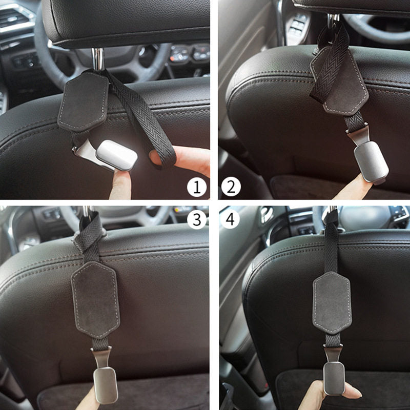 Car Seat Back Hook PU Leather Hanger Backseat Auto Back Universal Headrest  Storage Holder Car Interior Accessories