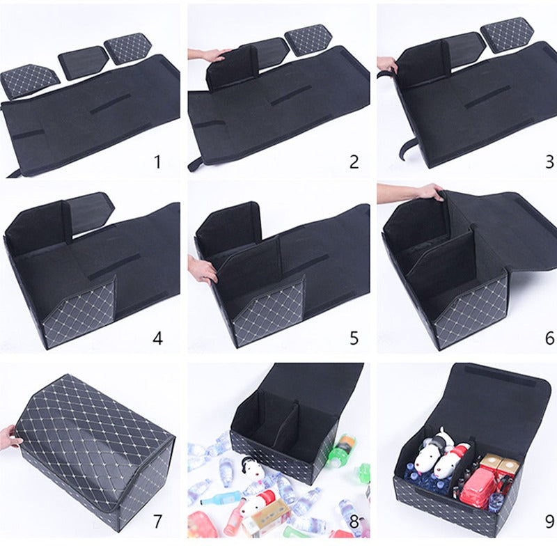  Car Trunk Storage Box, Foldable Storage Box, Can Be Easily  Expanded to Meet The Needs of Any Car Organization, It is Made of Durable  Leather (Size : M) : Automotive
